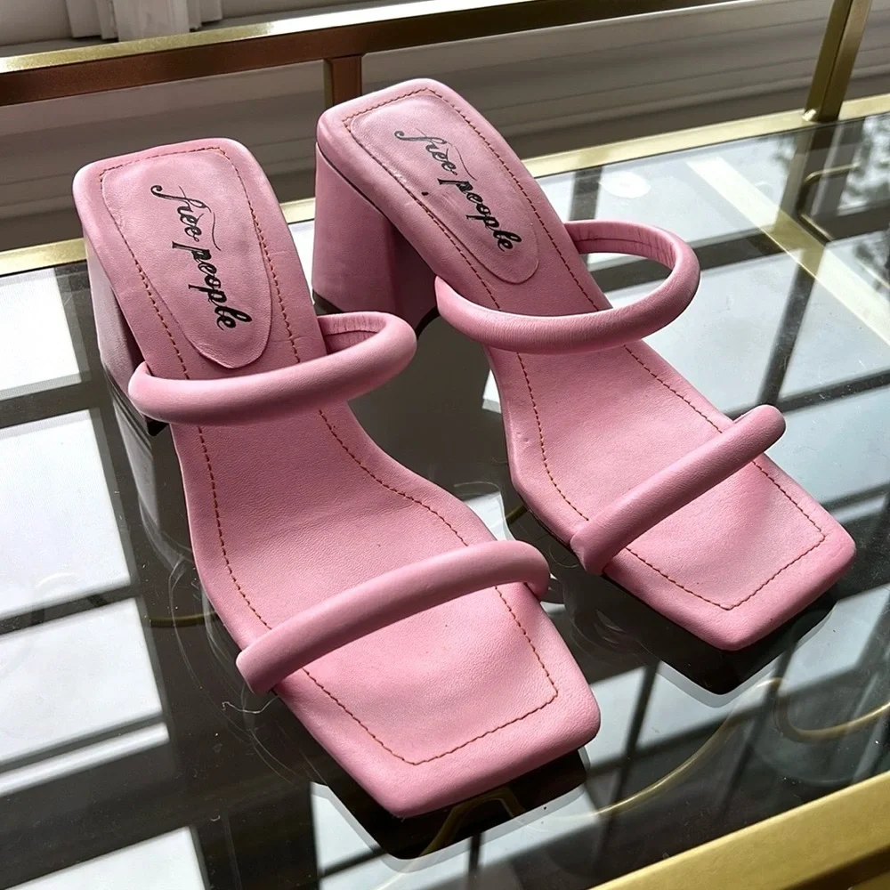 Free People Pink Parker Double Strap Heel Sandal - Picture 1 of 2